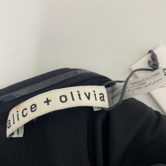 Alice + Olivia Oriana Black Drop Waist Midi Dress 0 NWT $395 - Picture 8 of 9